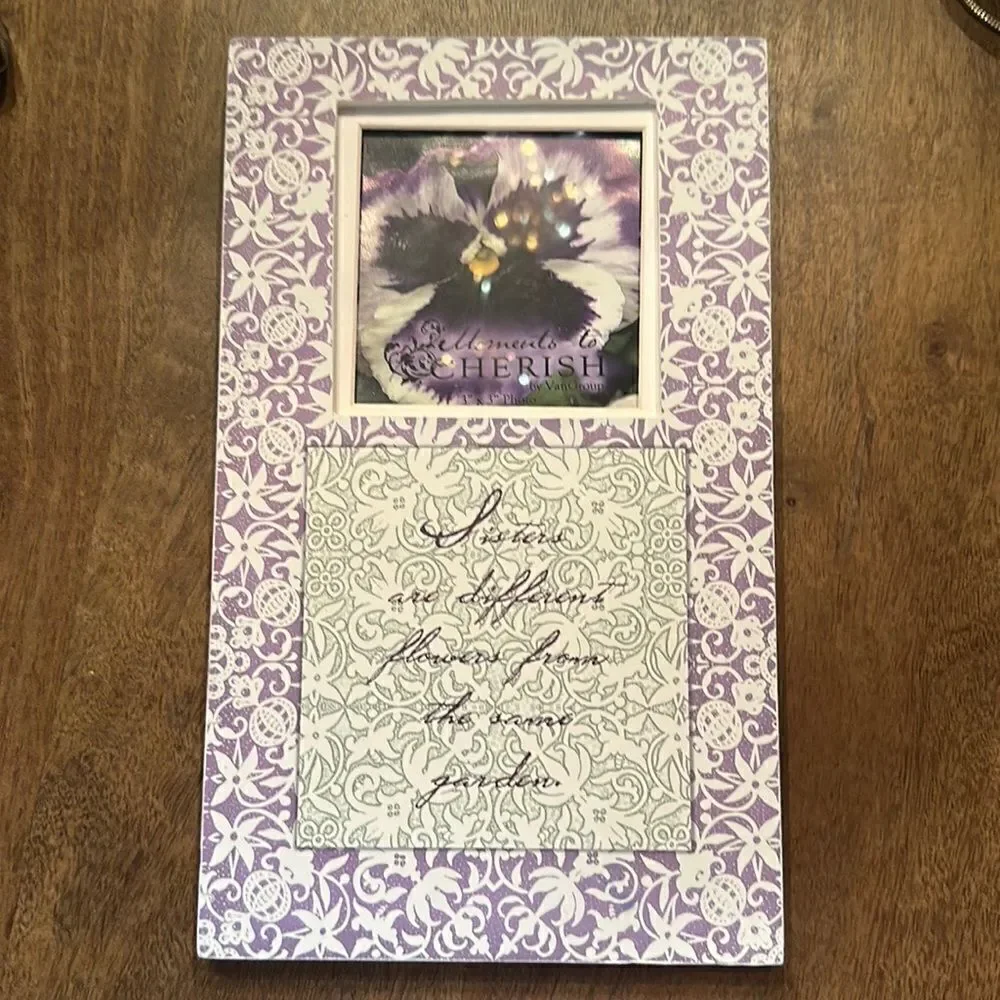 Moments to Cherish “Pansy Sisters” Picture Frame Plaque!